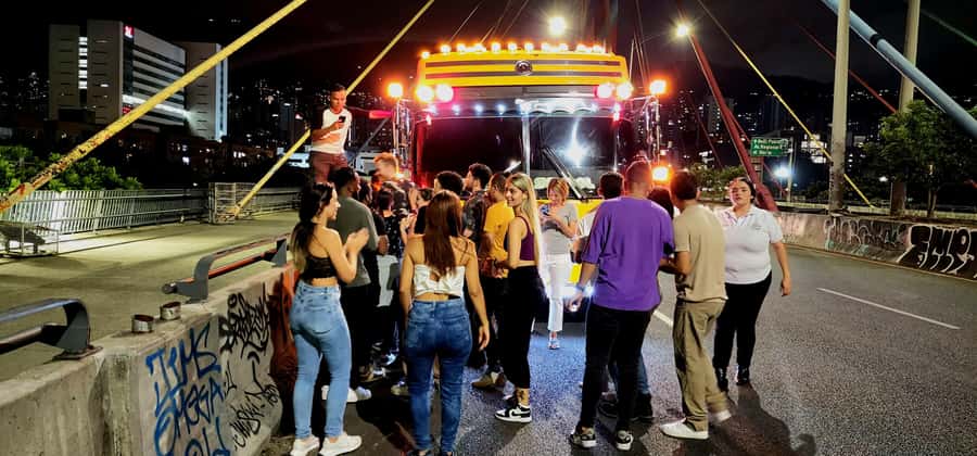 Medellin: Rumbero Party Bus with all the beer you can drink - Where You Meet in El Poblado and Start the Night Smoothly